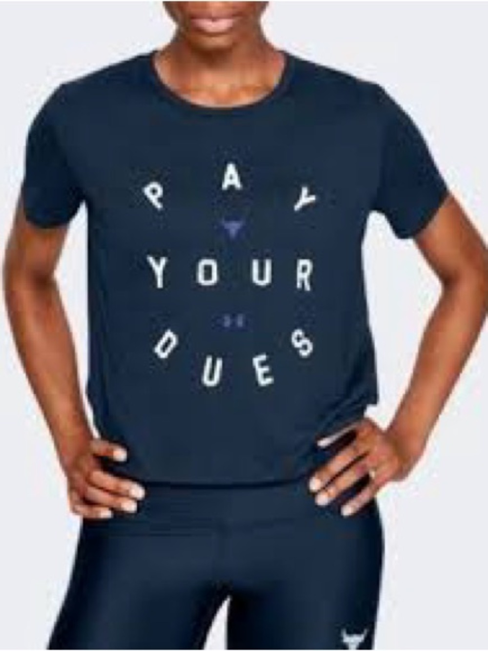 Under Armour Navy Blue 'Pay Your Dues' Short Sleeve Graphic Tee